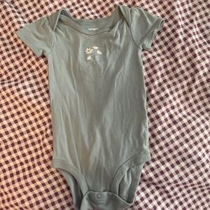 Carter's Teal Bodysuit with Floral Embroidery